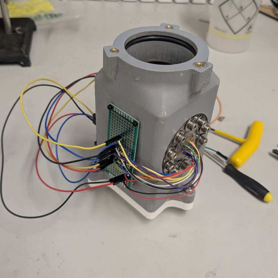 End-effector housing with the suction cup removed